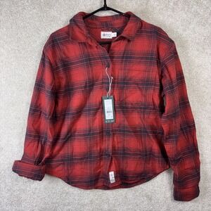 Alpine Design Shirt Womens XS Red Bison Plaid Hike Camp Midweight Flannel NEW